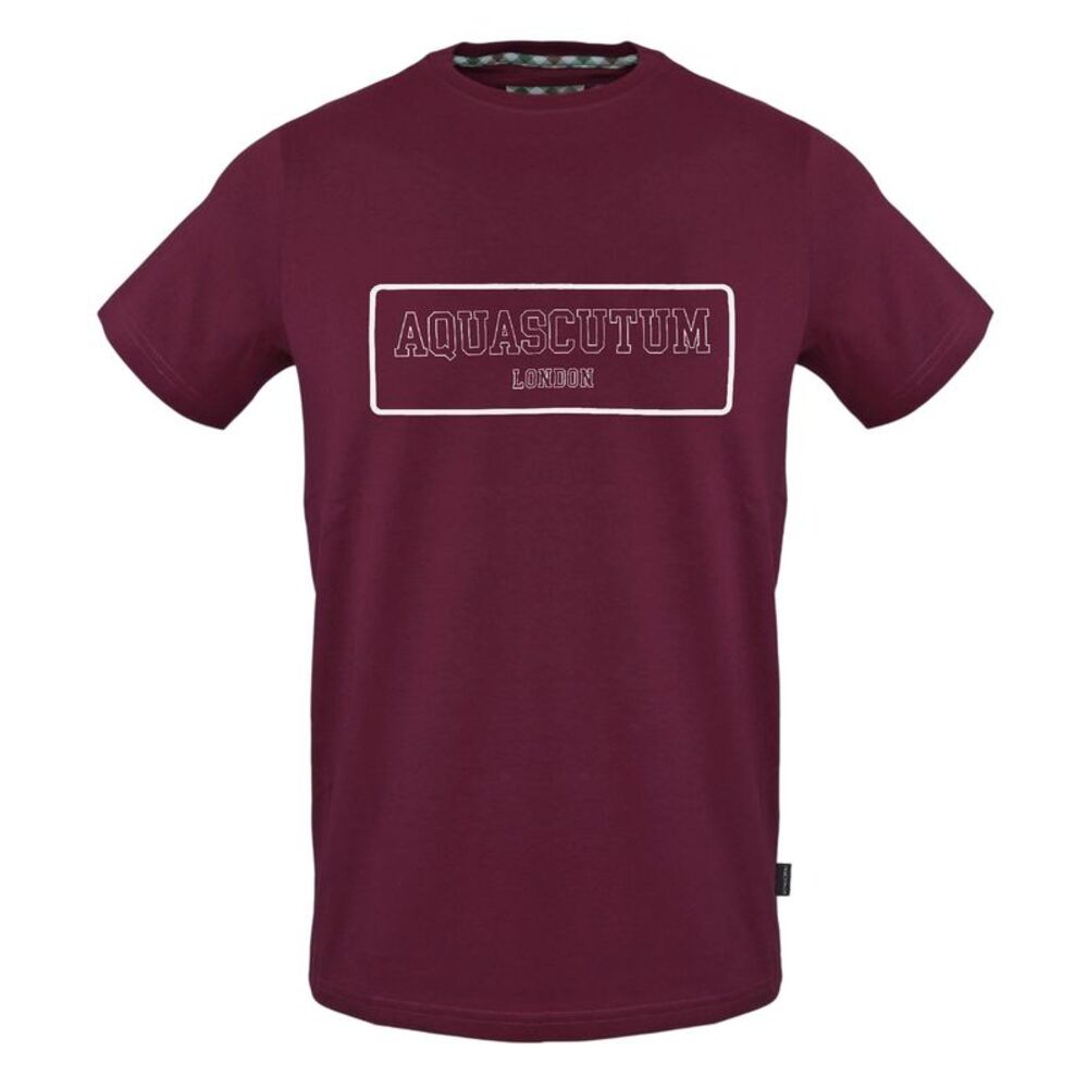 Aquascutum Mens Graphic Print Slim T-Shirt / Red